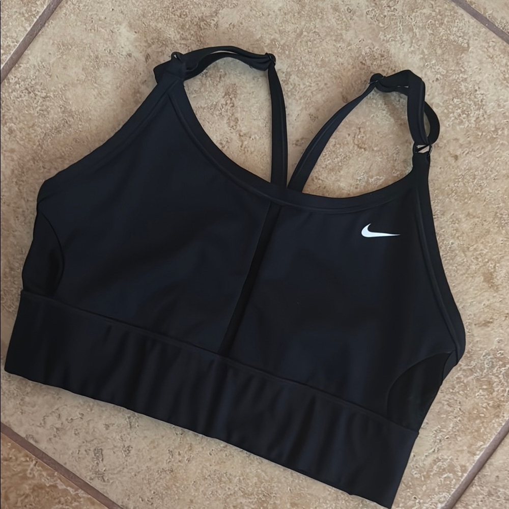 Nike Black Sports Bra with White Logo